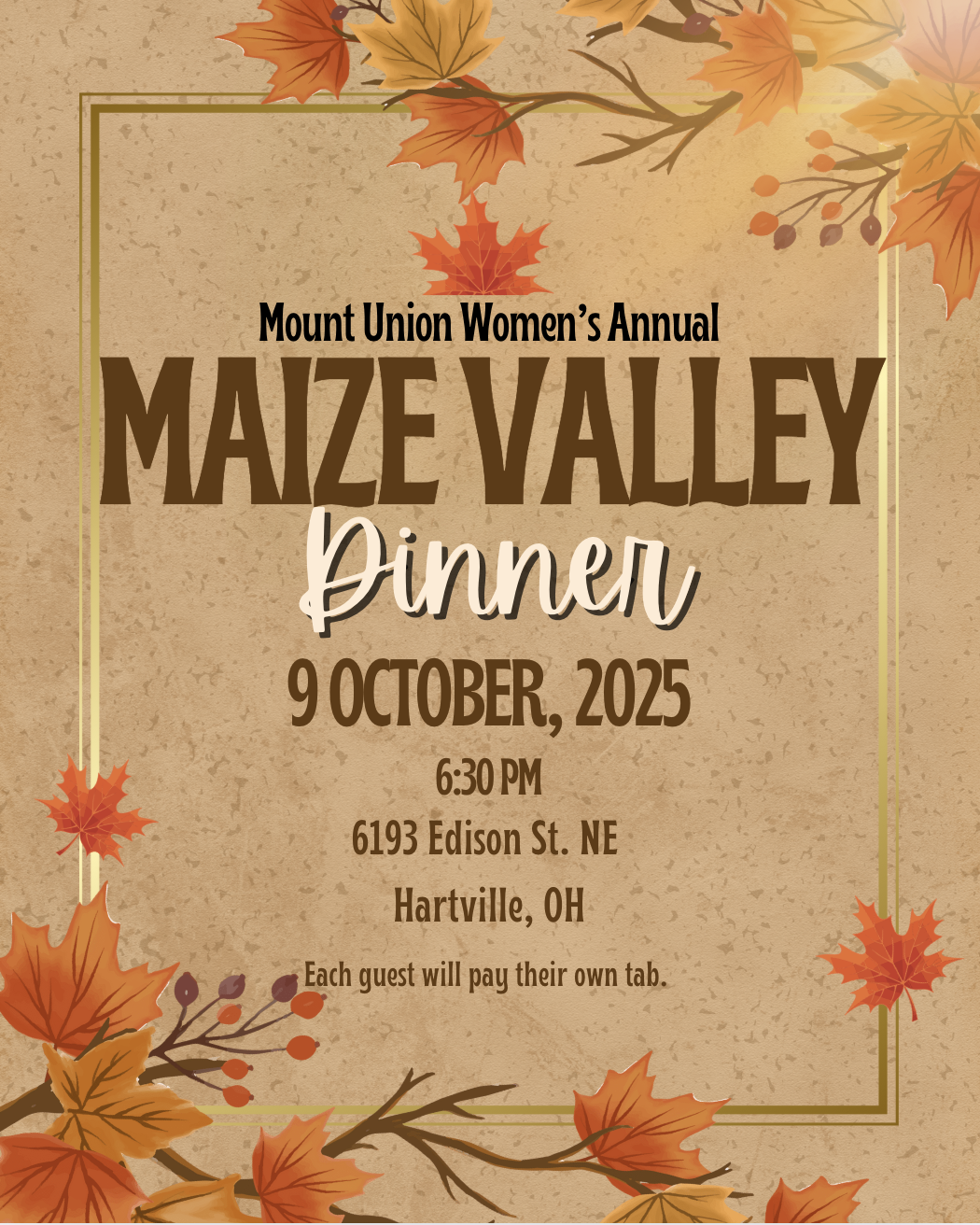 2025 MUW Maize Valley Invitation